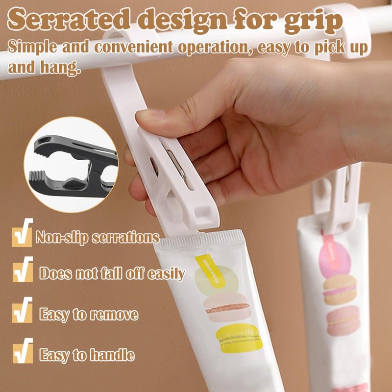 Realand 10pcs Large Clothes Pins with Hooks - Sturdy Laundry