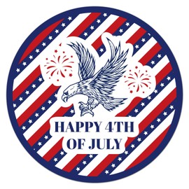 120pcs Happy 4th of July Stickers, 2 Inch Round American Flag Independence Patriotic Stickers Eagle Pattern Envelope Seals Labels USA Patriotic Gift for Envelope Seals Cards Gift Bags