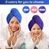 DK Essentials Premium Microfibre Hair Towels (65x25, Blue, Pink, Purple)