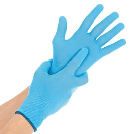 Hygostar Allfood Fine Knit Gloves, Nylon, Pack of 12, Blue, 10/XL, L: 26 cm, Fine Knit Gloves, Nylon Assembly Gloves, Work Gloves, Non-Slip Gloves, Protective Gloves