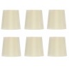 Upgradelights Chandelier Lamp Shade 4 Inch Eggshell Retro Drum Set of Six Clips Onto Bulb