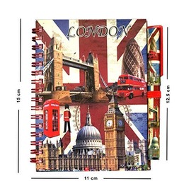 6 London Souvenirs Notebook Notepad Pen Union Jack British Gift Famous London Landmark