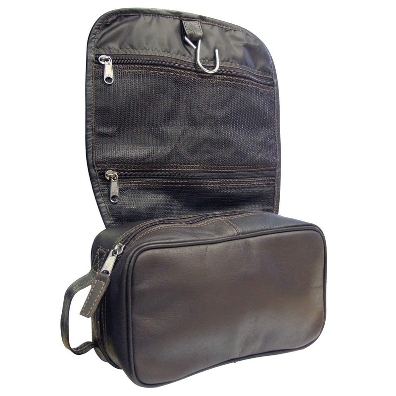 AsdruMark Dark Brown Hanging Wash/Toiletry Bag