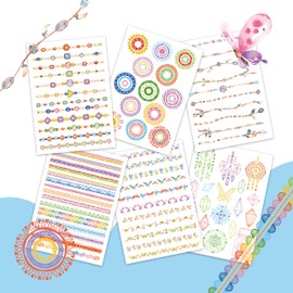 Papierdrachen 100 Metallic Tattoos for Sticking, Skin-Friendly Children's Tattoos, Jewellery Elements, Glitter Tattoo, as a Birthday Party Bags, Vegan, Made and Tested in Germany