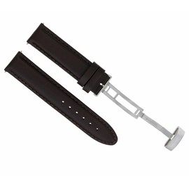 Ewatchparts 18mm Leather Smooth Watch Band Strap Deployment Clasp Compatible With Invicta Tan Light Brown