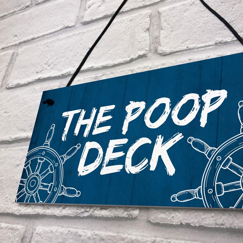 RED OCEAN Funny Nautical Theme Sign For Bathroom Toilet Loo