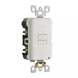 pass & SEYMOUR SPEC  GRADE DEAD FRONT OUTLET BRANCH CIRCUIT AFCI RECEPTACLE LIGHT ALMOND