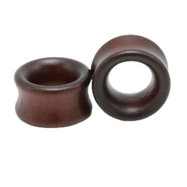 Decentraland Brown Wood Ear Gauges Vintage Wooden Ring Body Piercings Gauge Ear Plugs Tunnels 11/16"(18mm)
