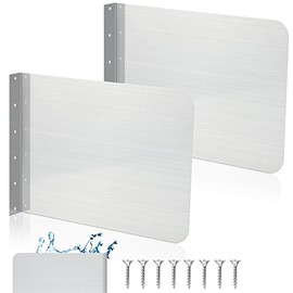 Therwen 2 Pcs Stainless Steel Side Splash Guard for Kitchen Sink 17 x 12 Inch Wall Mount Guard with Screws Commercial Restaurant Bar Hand Wash Sink and Compartment Prep Splash Protector Supply