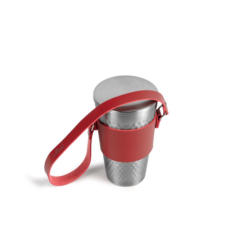 Susable Eco Cup Red Insulated Stainless Steel Drinking Cup 450