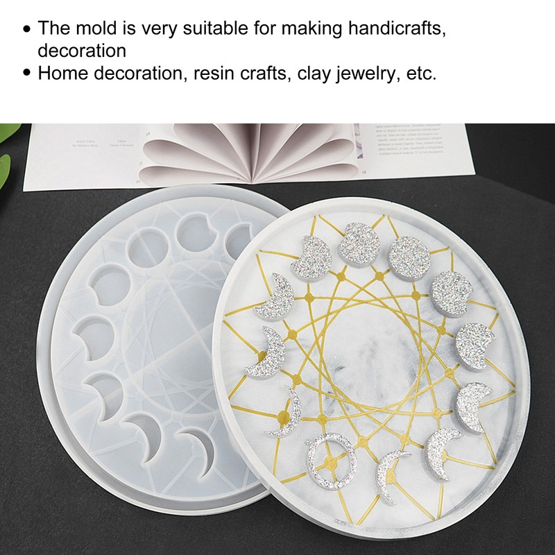 Moon Phase Tray Mold Lunar Eclipse Crescent Epoxy Resin Casting