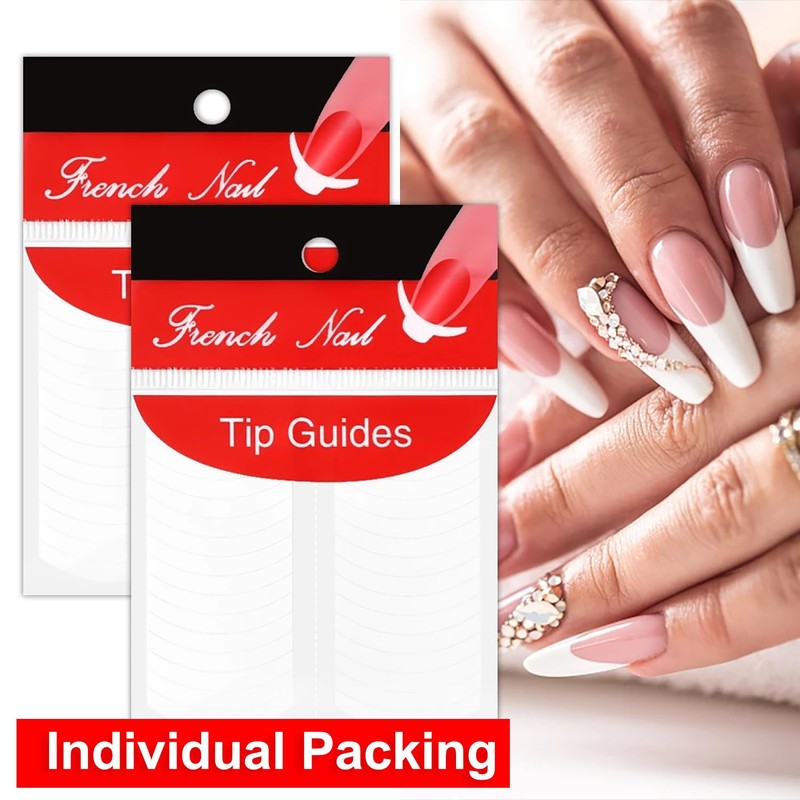 MOLILON 1440pcs French Tip Nail Stickers & Guides - French