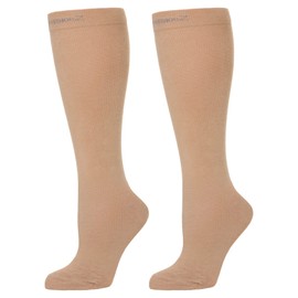 CompressionZ Compression Socks For Men & Women - 30 40 mmHG Graduated Medical Compression - Travel, Edema - Swelling in Feet & Legs - M, Nude