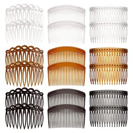 18 Pieces French Side Combs Plastic Side Hair Twine Decorative Comb with Teeth Hair Combs Hair Clips Accessories for Women Bride Wedding Veil Girls Thick and Fine Hair