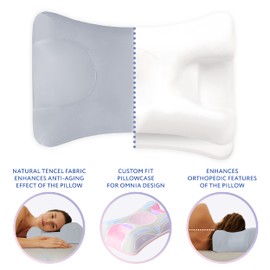 Sleep & Glow Omnia Tencel Pillowcase for Hair and Skin Fits Unique Shape of Sleep&Glow Omnia Pillow – Natural Eucalyptus Fiber – Hypoallergenic and Bacteriostatic (Arctic Ice)