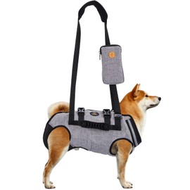 Ownpets Carrying Aid Harness, Lifting Harness for Medium Dogs, Sling for Medium Dogs, Full Body Harness, Dog Carry Bag with Shoulder Strap, Soft, Waterproof, Adjustable, Grey, XL