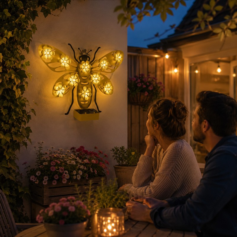 Solar Butterfly Wall Light for Outdoor Decor – LED Garden