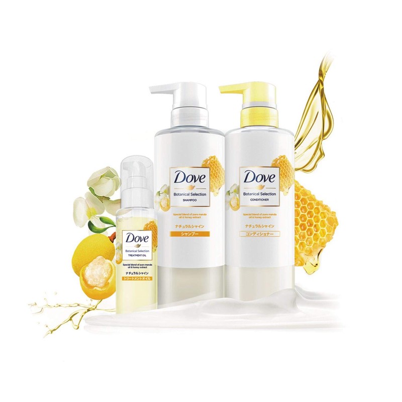 Dove Botanical Selection Natural Shine Shampoo Pump, 17.6 oz (500