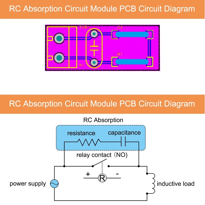 DAOKI RC Snubber/Absorption Circuit Module, Relay Contact Protection Relay Thyristor