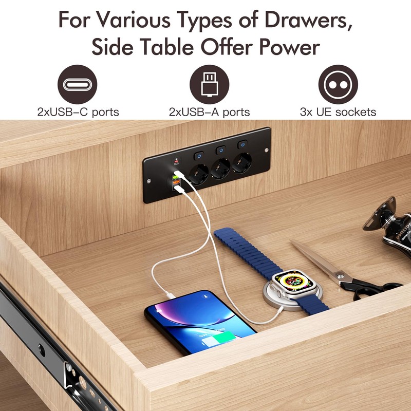 3-Way Installation Power Strip with 2 USB A and 2