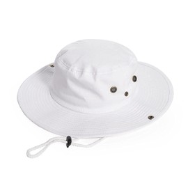 Cotton Sun Hat for Men and Women Wide Brim Foldable Sun Boonie Hunting Fishing Safari Bucket Hat(7 1/2 Size) (White, Large)