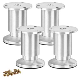 TCHOSUZ 4 inch / 10cm Metal Furniture Legs, Pack of 4 Modern Aluminum Alloy Tapered Replacement Feet for Home DIY Projects Couch Sofa Cabinet Nightstand TV Stand
