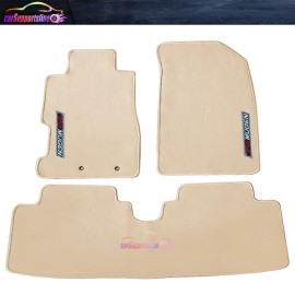 Unbranded Fit For 01-05 Honda Civic Beige Floor Mats Carpets Front Rear Nylon & MUGEN