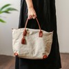 IOKI HAMPU Canvas and Genuine Leather Tote Bag, Business Bag,