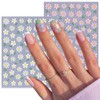 Nagelsticker Set Gänseblümchen, 6 Stück, Selbstklebende Blumen Aufkleber