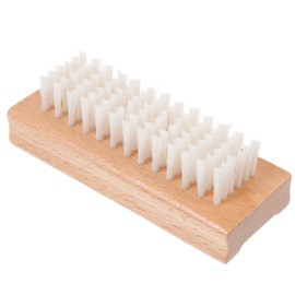 Outanaya 1Pc Wooden Nail Art Brush Dual Sided Manicure Tool for Nail Cleaning Grooming Bristles for Fingernails Pet Care Elegant Wood Color Design