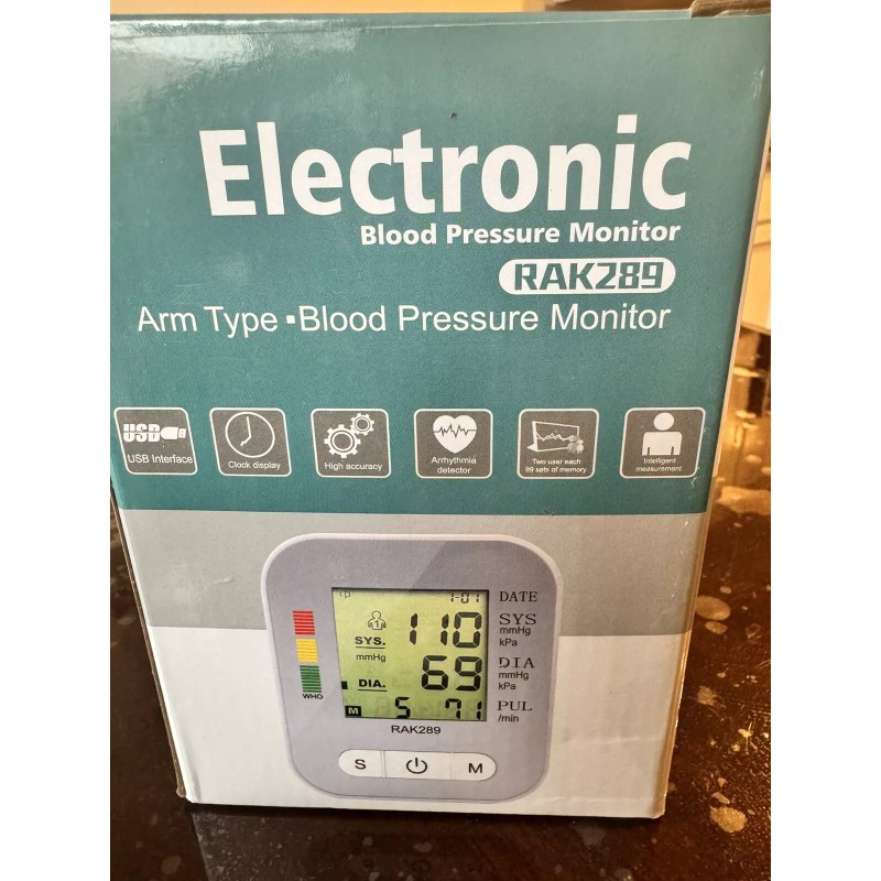 Intellective Electronic RAK289 LCD Screen Digital Blood Pressure Monitor