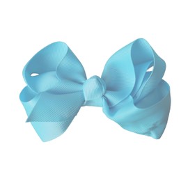 4 Inch Grosgrain Hair Bow for Girls (Light Blue)