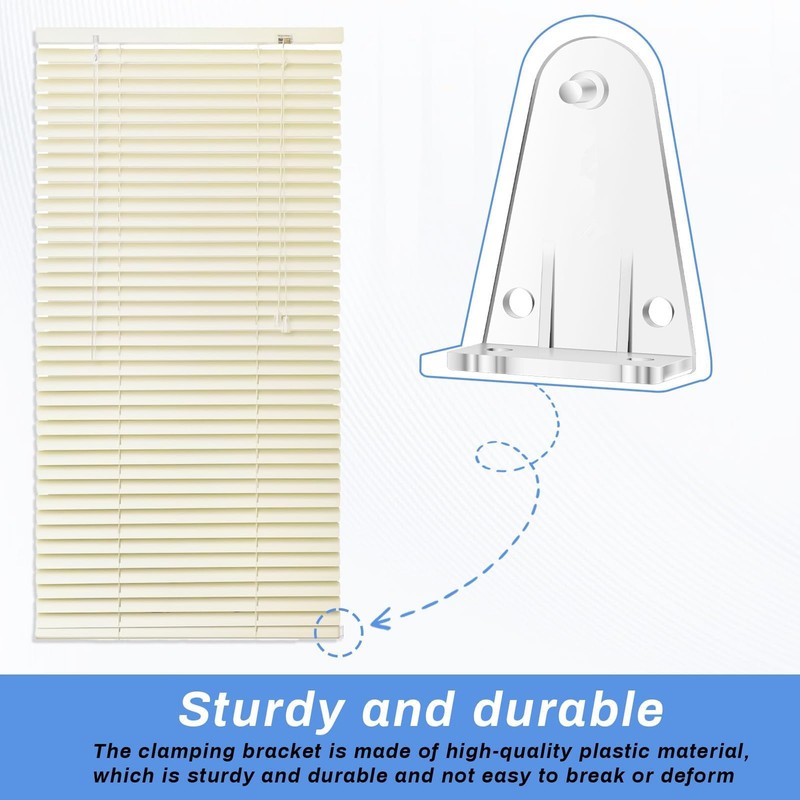 Blinds Hold Down Brackets 4 Pack, Clear Plastic Bottom Rail