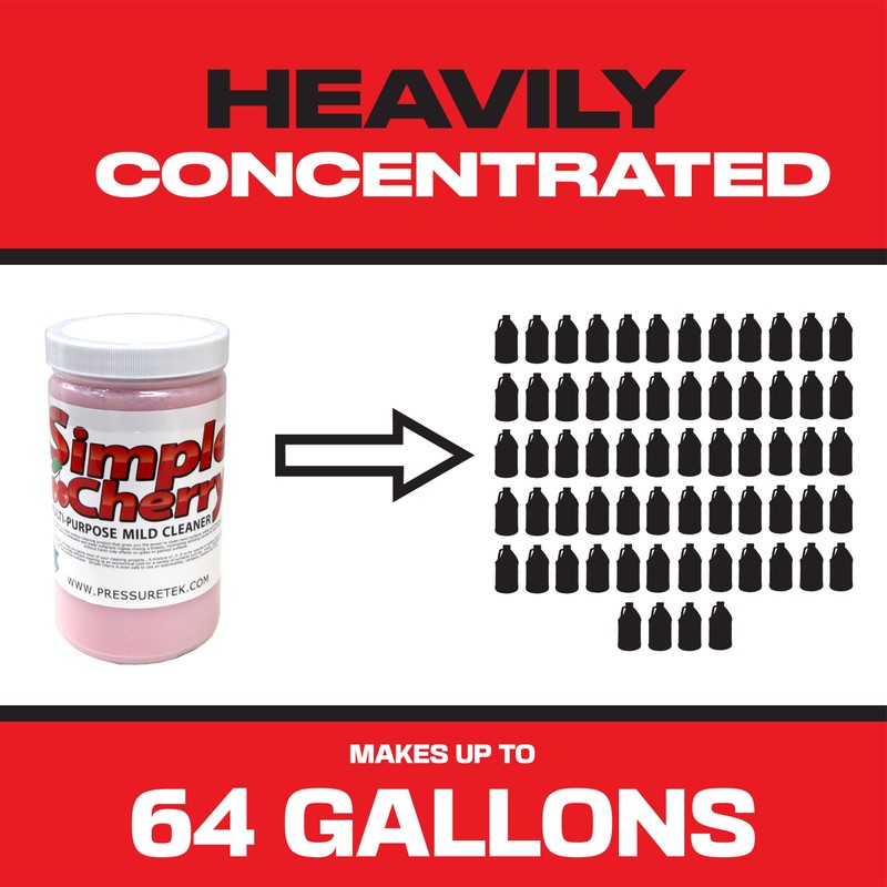 PressureTek Simple Cherry: Multi-Surface House Wash Cleaner for Vinyl, Aluminum,