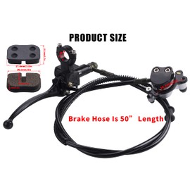 MWMNUN Motor Upgraded Hydraulic Brake System The Left of The 7/8" Handlebars 50 inch Hose Compatible with Mini Bike Baja Doodlebug DB30 Minibikes Go Karts