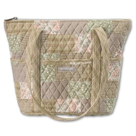 Bella Taylor Stride Shoulder Bag | Lightweight Quilted Cotton Tote Bag for Women | Cameo Rose Patchwork