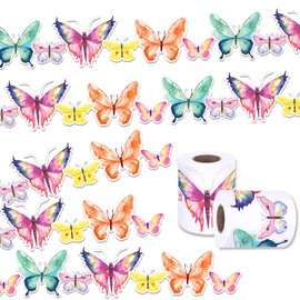 500 Pcs Spring Tags Bulletin Borders Stickers, Watercolor Butterfly Stickers, Classroom Decor Theme Birthday Party Favors Supplies