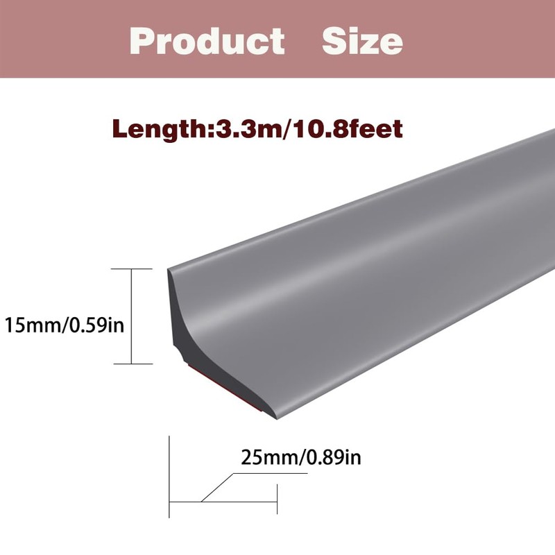 Water Dam Silicone Waterproof Barrier Bathroom and Kitchen Water Strip