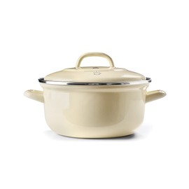 BK Indigo Aluminum Heavy-Gauge Carbon Steel, Induction, 3.5QT Nonstick Glaze Dutch Oven, Dishwasher Safe, Cream