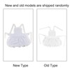 White Cotton Women Maid Apron Ruffle Hem Kitchen Solid Color