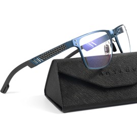 ANYLUV Blue Light Glasses Men Premium Mens Gaming Computer Glasses Clear Lens with Al-Mg Frame Anti Blue Ray Screen Blocker