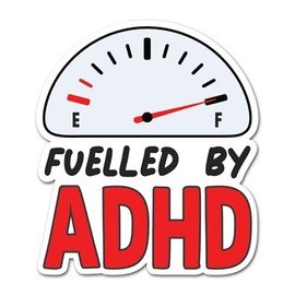 2 x 10cm Fuelled ADHD Vinyl Stickers - Neurodiversity Neurodivergent Awareness Autism Hidden Invisibility Disability Decal Sticker #82471