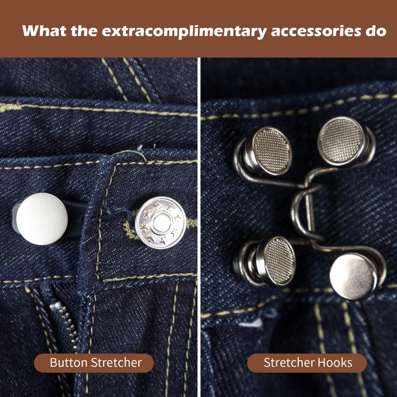 WodGod Adjustable Waistband Stretcher,Can Stretche Jeans or Pants,Wooden,Stretched Range from