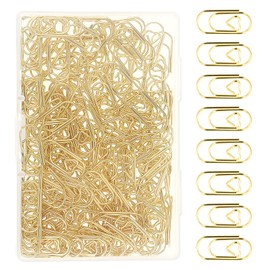 YUXIANLB 150 Pcs Gold Heart Paper Clips 0.78" 20mm Cute Mini Paperclips Binder Clip for Office School Supplies Document Organizing Metal Letter Holder Heavy Duty Tight Grip Prevent Scratching Tearing