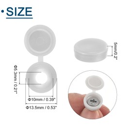 sourcing map 50Pcs Screw Caps, 5.3mm/0.21" ID Screw Snap Covers Washer Flip, PVC Hinged Screw Cover Caps for Covering Screw Heads(Light Grey)