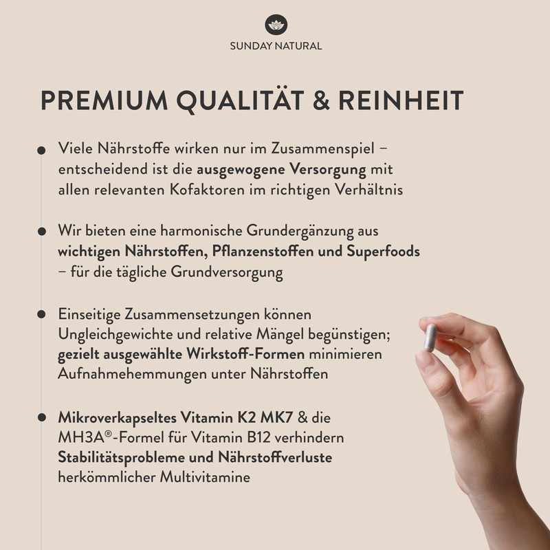 SUNDAY NATURAL Multivitamin Complex - All in One - Premium