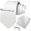 DiBanGu Silk Necktie Wedding Pocket Square Tie Pin Cufflinks Set