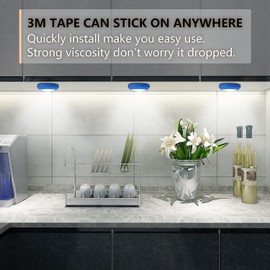 Dream Master Tap Lights Night Touch Light Push Light LED Bedroom Puck Lights Portable Under Cabinet Lighting Battery Operated Powered Wireless Kitchen Closet Counter,Blue,5Pack