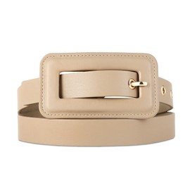RISANTRY Women Belts Thin Brown Belt for Women with Brown Buckle, Stylish Waist Accessory for Dresses & Jeans