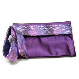 Sparkling Purple Wallet Pouch Mini Purse Zipper Small Change Bag